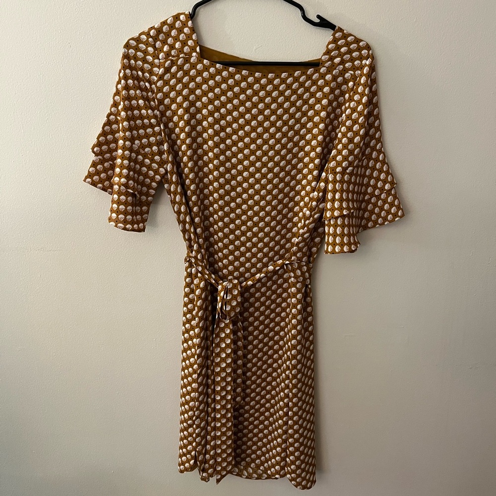 LOFT Orange Front Tie Dress - XS